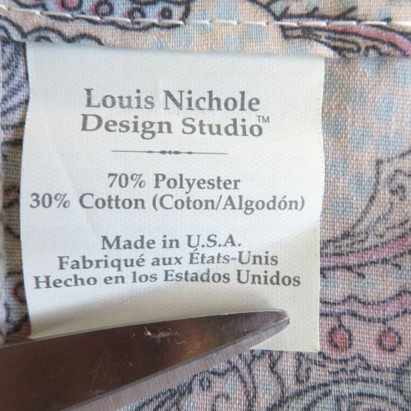 Vintage Louis Nichole Unlined Curtain Panel 1 Floral Pocket Rod New Old Stock - Picture 9 of 10